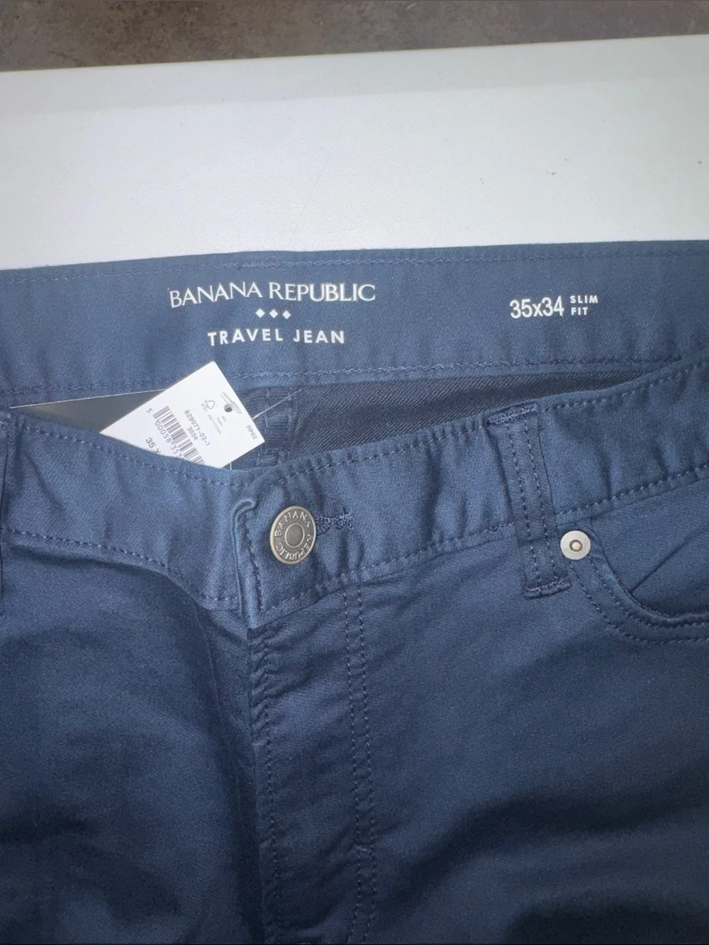 Banana Republic Men's Slim Travel Jeans in Navy Blue